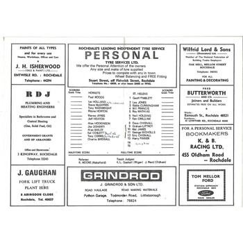 1978/79 Rochdale Hornets v St. Helens State Express Challenge Cup 2nd Round Rugby League Programme