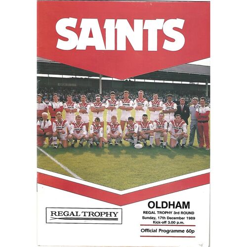 1989/90 St. Helens v Oldham Regal Trophy 3rd Round Rugby League Programme