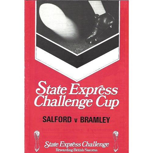 1978/79 Salford v Bramley State Express Challenge Cup 1st Round Rugby League Programme & Teamsheet
