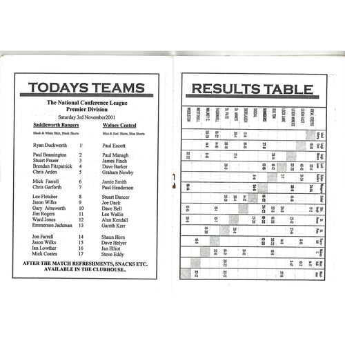 2000/01 Saddleworth Rangers v Walney Central Rugby League Programme