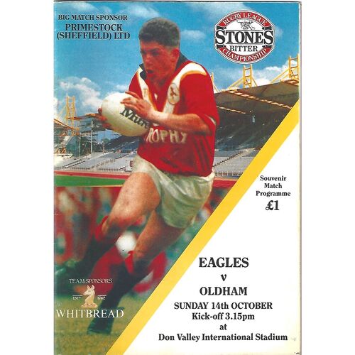 1990/91 Sheffield Eagles v Oldham Rugby League Programme