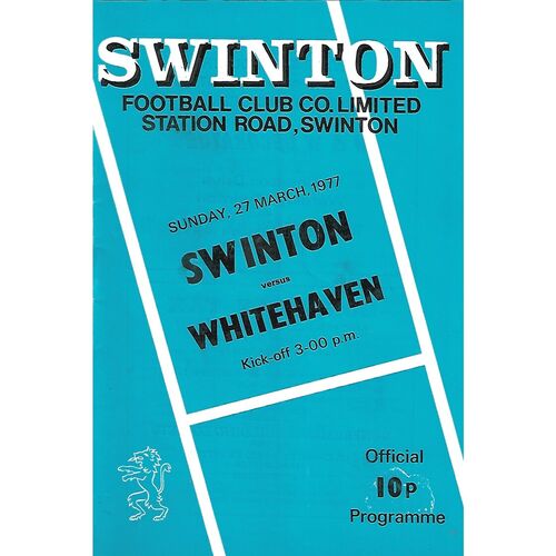 Swinton Home Rugby League Programmes