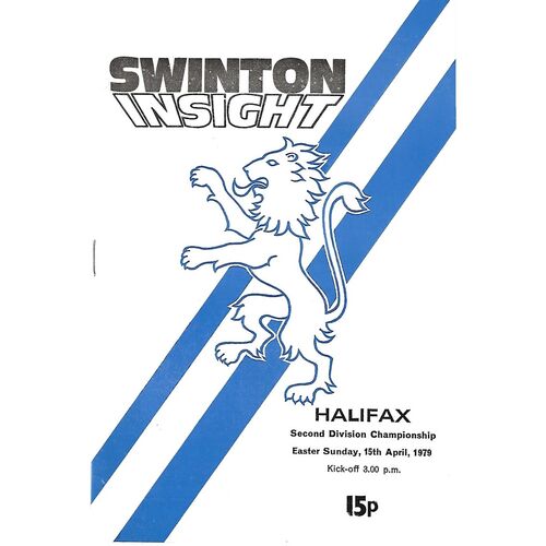 Halifax Away Rugby League Programmes