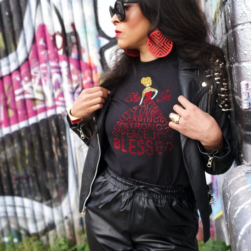 Blessed Dress Bling T-Shirt