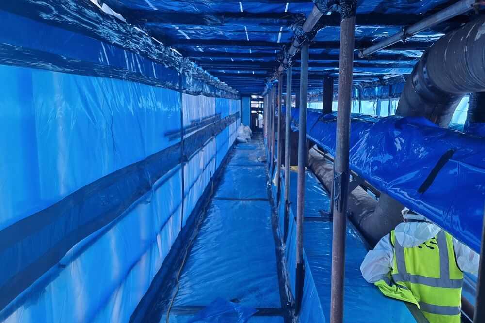 High Pressure Steam Mains - asbestos removal & re-lagging