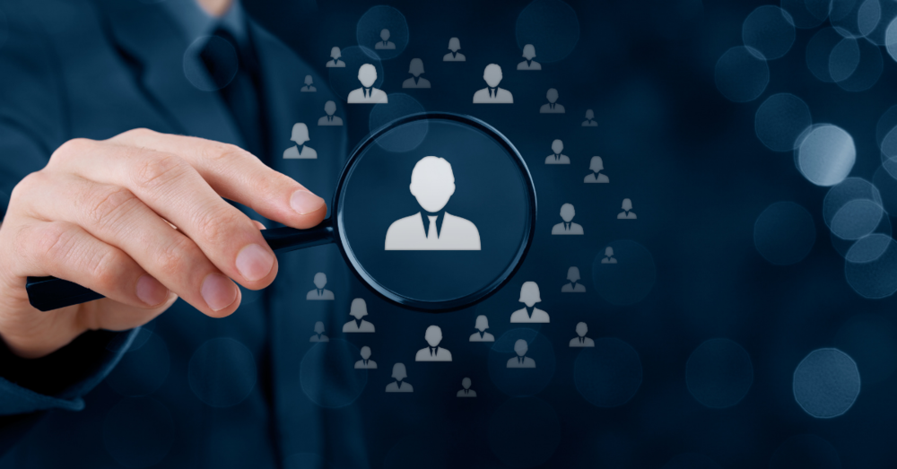 Recruitment image of magnifying glass on candidate profile