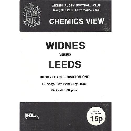 1979/80 Widnes v Leeds Rugby League Programme