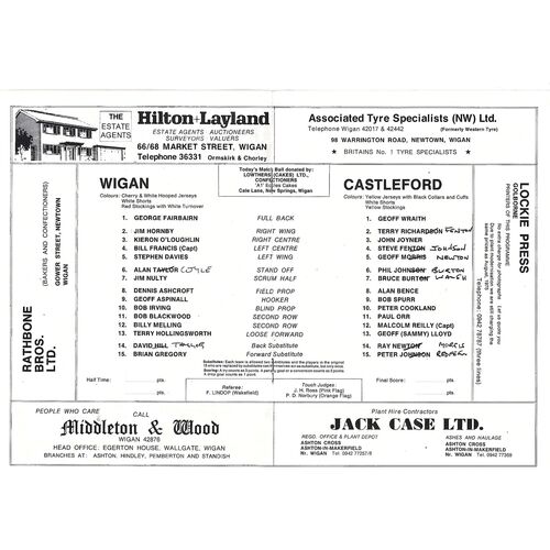 1976/77 Wigan v Castleford Rugby League Programme