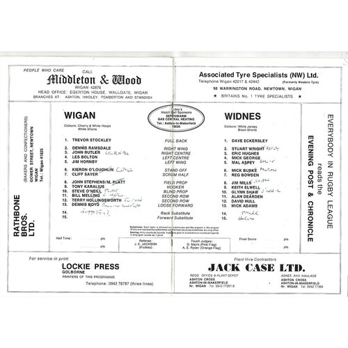 1978/79 Wigan v Widnes Rugby League Programme