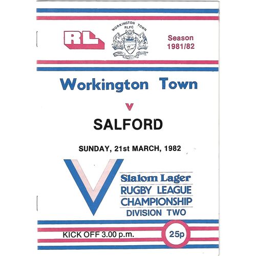 Workington Town Home Rugby League Programmes