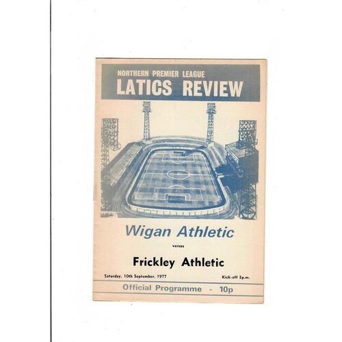 1977/78 Wigan Athletic v Frickley Athletic Football Programme
