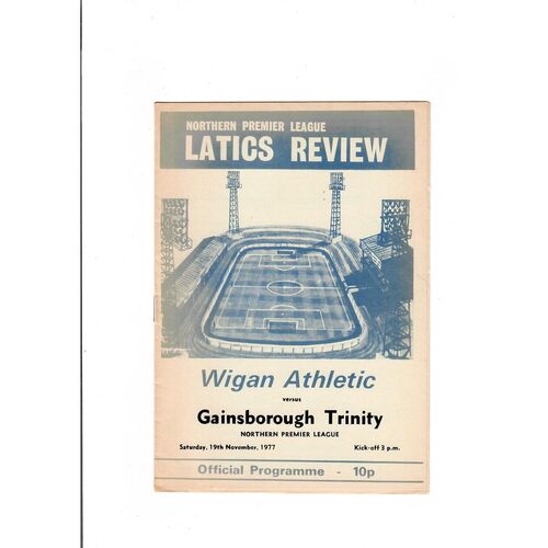 1977/78 Wigan Athletic v Gainsborough Trinity Football Programme