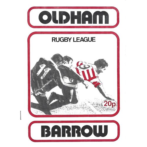 1979/80 Oldham v Barrow Rugby League Programme