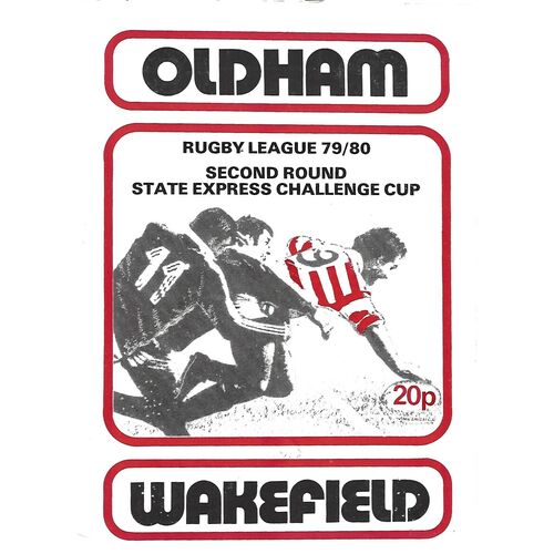 1979/80 Oldham v Wakefield Trinity State Express Challenge Cup 2nd Round Rugby League Programme