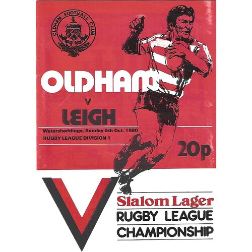 1980/81 Oldham v Leigh Rugby League Programme