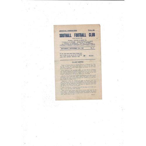 Southall Home Football Programmes