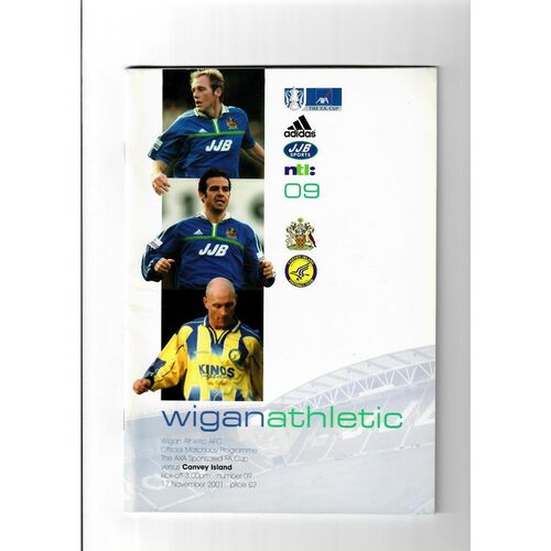 2001/02 Wigan Athletic v Canvey Island FA Cup Football Programme