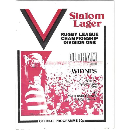 1982/83 Oldham v Widnes Rugby League Programme