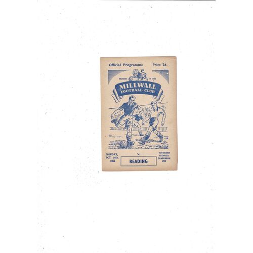1955/56 Millwall v Reading Southern Floodlit Cup Football Programme