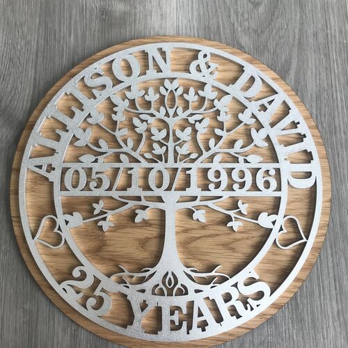 Personalised Tree of Life Anniversary Plaque – Custom Names & Date
