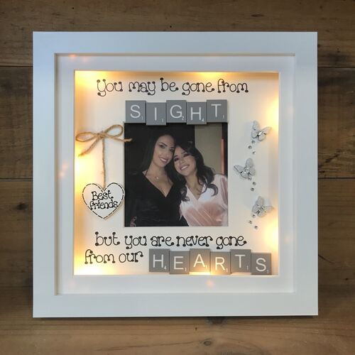 Customised LED Memorial Photo Frame | LED Memorial Picture Frame | Photo Frame with Scrabble Tiles | Customise Your Frame | Always in my heart
