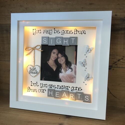 Customised LED Memorial Photo Frame | LED Memorial Picture Frame | Photo Frame with Scrabble Tiles | Customise Your Frame | Always in my heart