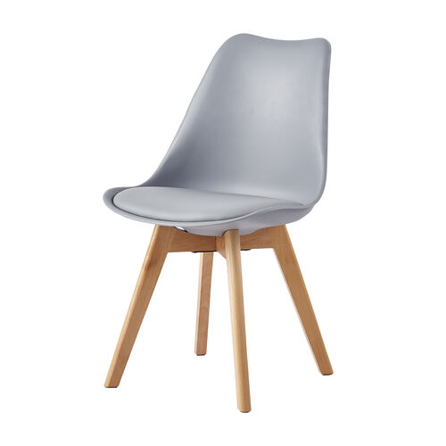 Eva Deluxe Dining Chairs Deluxe Wooden legs set of 2 (Grey)