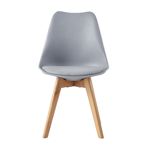 Eva Deluxe Dining Chairs Deluxe Wooden legs set of 2 (Grey)