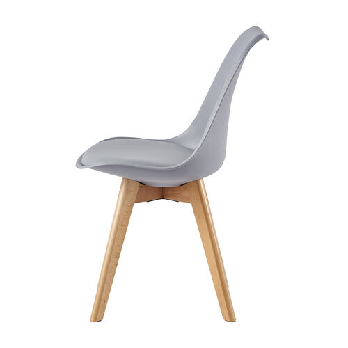 Eva Deluxe Dining Chairs Deluxe Wooden legs set of 2 (Grey)