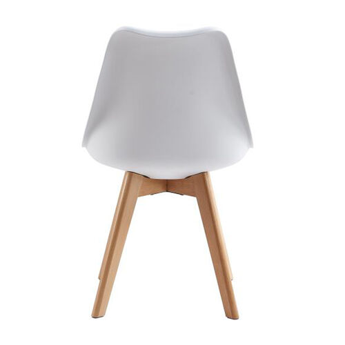 Eva Deluxe Dining Chairs Deluxe Wooden legs set of 2(White)