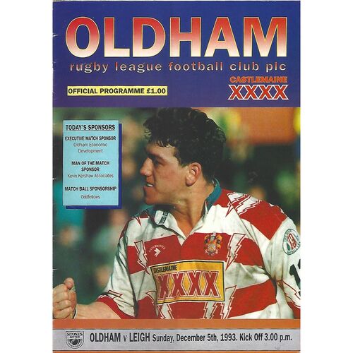 1993/94 Oldham v Leigh Rugby League Programme