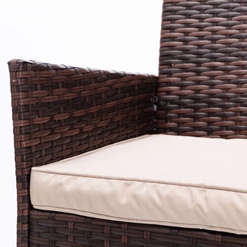 4pcs Rattan Outdoor Garden Furniture Sofa Set Table & Chairs (Roger Brown)