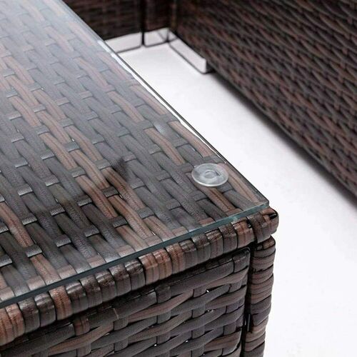 Rattan Garden Furniture Outdoor 5pcs Patio Sofa Set chairs Table (Rupert Brown)