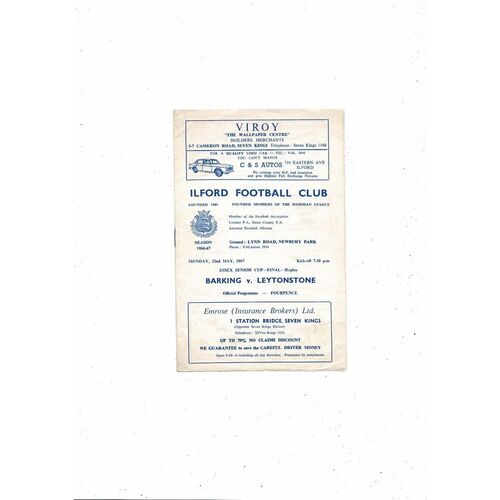 Barking Home Football Programmes