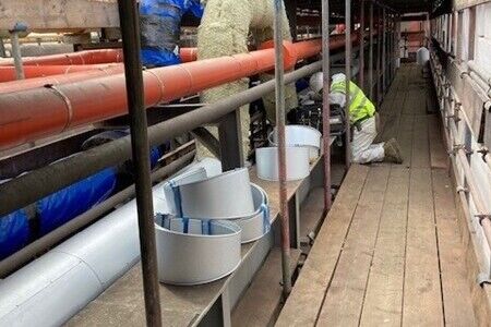 High Pressure Steam Mains - asbestos removal & re-lagging