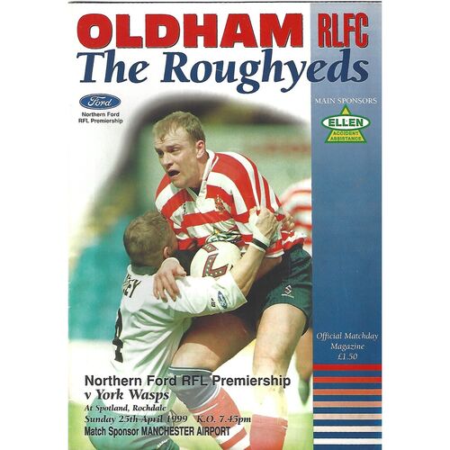 1999 Oldham v York Wasps Rugby League Programme