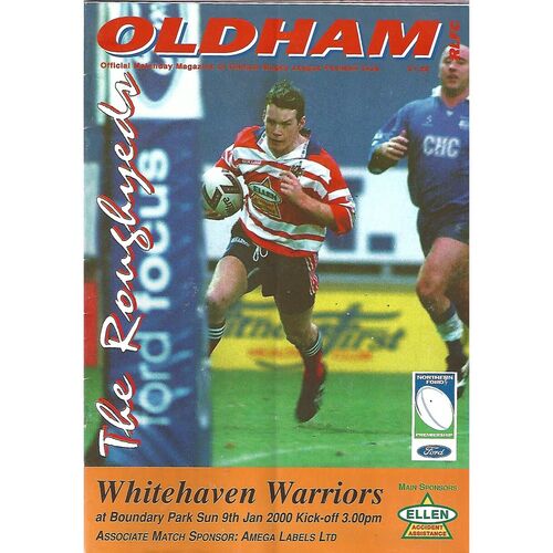 2000 Oldham v Whitehaven Warriors Rugby League Programme