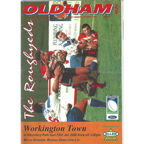 2000 Oldham v Workington Town Rugby League Programme