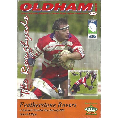 2000 Oldham v Featherstone Rovers Rugby League Programme
