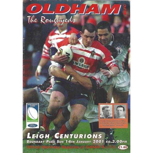 2001 Oldham v Leigh Centurions Rugby League Programme