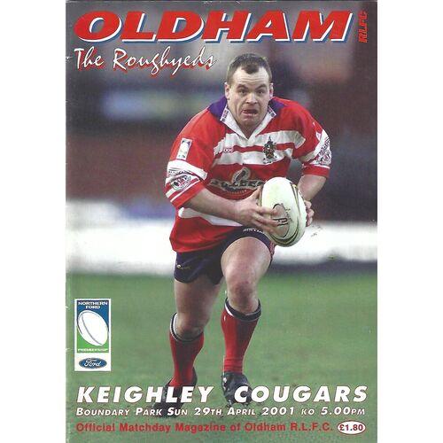 2001 Oldham v Keighley Cougars Rugby League Programme
