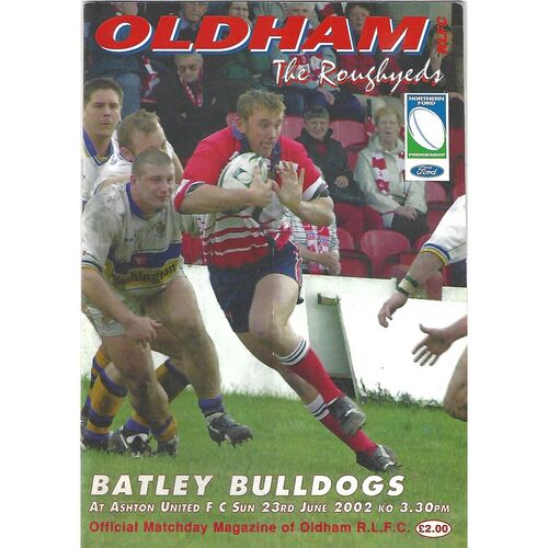 2002 Oldham v Batley Bulldogs Rugby League Programme