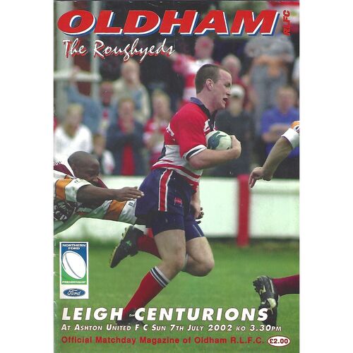 2002 Oldham v Leigh Centurions Rugby League Programme