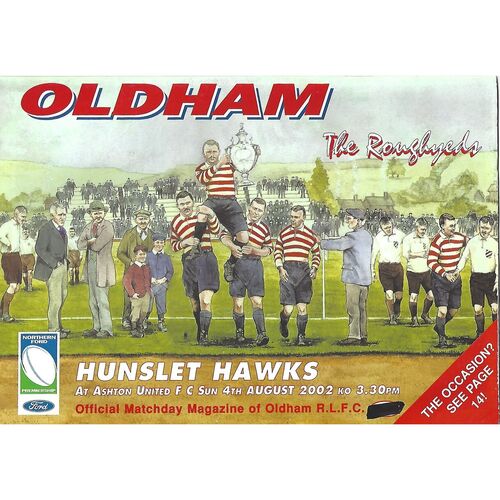 2002 Oldham v Hunslet Hawks Rugby League Programme