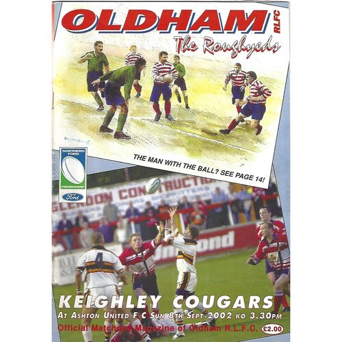 2002 Oldham v Keighley Cougars Rugby League Programme
