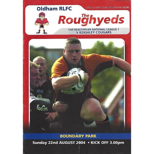 2004 Oldham v Keighley Cougars Rugby League Programme