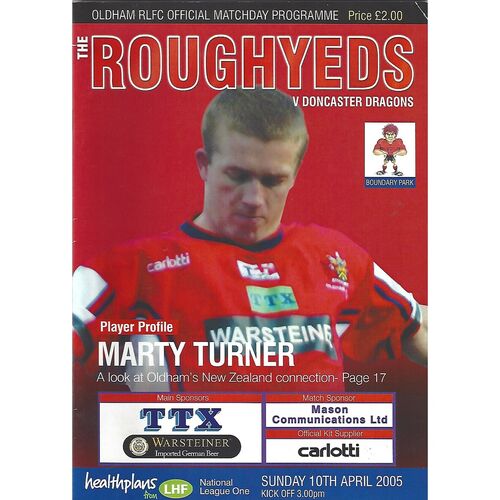 2005 Oldham v Doncaster Dragons Rugby League Programme