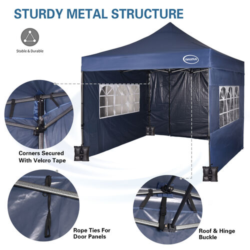 MAXIMUS HEAVY DUTY GAZEBO With Sides (BLUE)