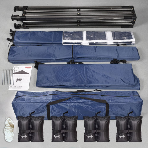 MAXIMUS HEAVY DUTY GAZEBO With Sides (BLUE)