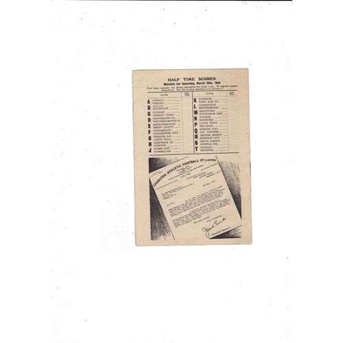 1947/48 Charlton Athletic v Huddersfield Town Football Programme